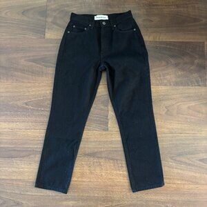 Reformation Julia Crop High Cigarette Black Jeans - Size 25